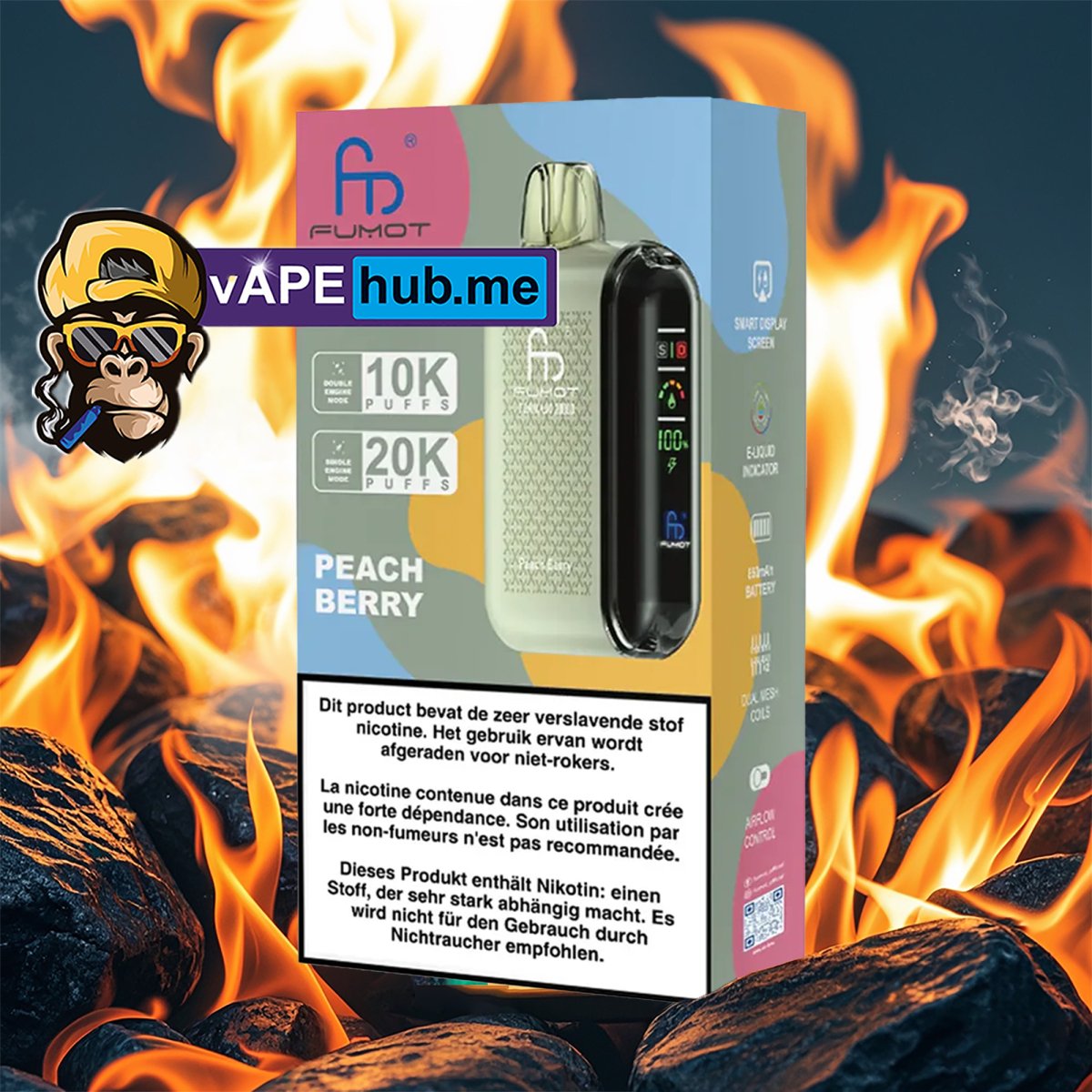 FUMOT Tornado 20000 Peach Berry - VapeHub