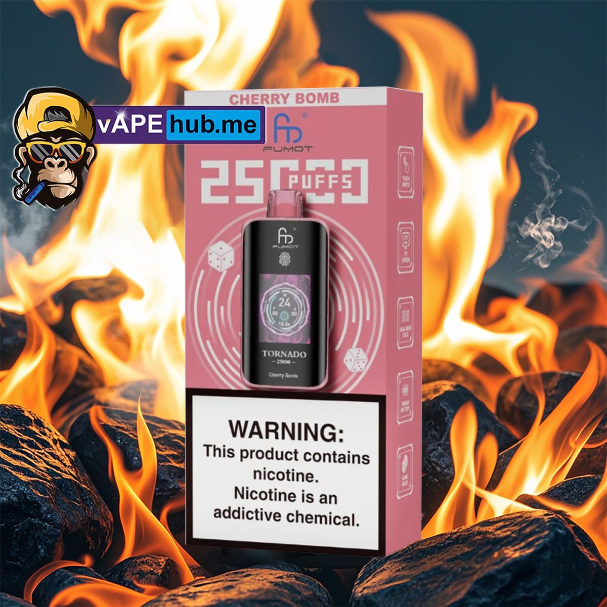 RandM Tornado 25000 Cherry Bomb - VapeHub