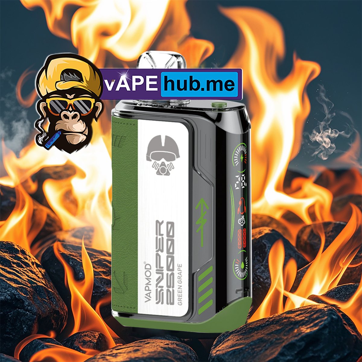 VAPMOD SNIPER 25000 Green Grape - VapeHub